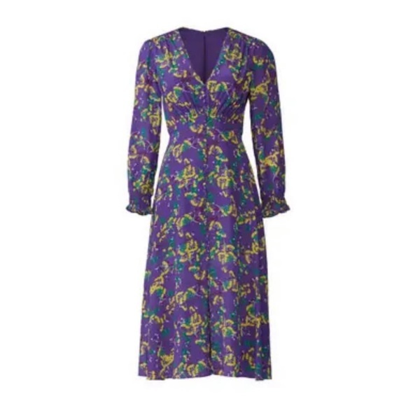 Saloni Violet Eve-C Midi Floral Dress Size 6 - Picture 1 of 9